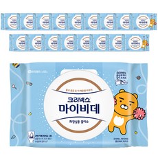 마이비데 클린케어 화장실용 물티슈 캡형, 40매, 18개, 55g