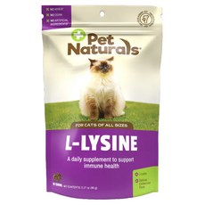 Pet Naturals 寶天然 免疫好好貓嚼錠, L-LYSINE, 每日免疫補充劑, 免疫/抗氧化, 1包, 60顆
