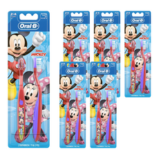 오랄비 스테이지스 미키마우스 영유아 칫솔 2단계, 랜덤 발송, 2개입, 6개