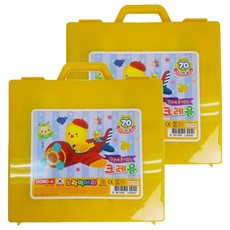 DONG-A 黃色小雞蠟筆 70入, 2個, 52 種顏色