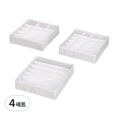코멧 홈 프리미엄 속옷 정리함 3종(7칸+15칸+24칸), 화이트, 4세트
