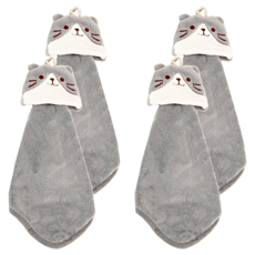 收納貓擦手巾 40 x 21cm 灰白, 2條, 2組