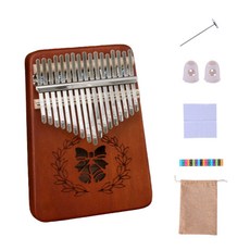 17音階原木卡林巴琴鈴鐺刻字 棕色