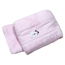 PLAYBOY 點點魅力毛巾被, 156x210公分, 80%棉+20%甲殼素纖維, 台灣製, 粉色, 1件