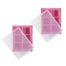 AGAFURA 矽膠副食品分裝保存盒, 粉色, 60ml, 2入