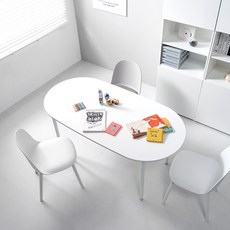 필웰 횸 원형 책상 테이블 방문설치, 화이트