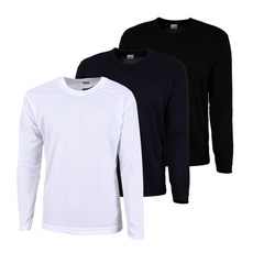T-FARM 男士機能運動圓領長袖T恤3件組