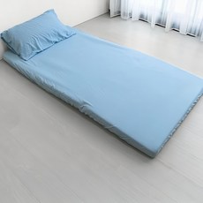 BEARBED 熊棉 折疊床墊專用床包枕套組, 淺藍色, 3尺(186 x 90cm) + 枕套 45 x 75cm