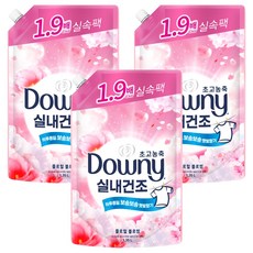 다우니 실내건조 초고농축 섬유유연제 플로럴 블로썸향 리필, 1.35L, 3개