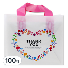 아이엔피 LDPE 손잡이 비닐백 소 30 x 20 cm, 02 땡큐하트, 100개