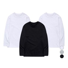 어반티 남녀공용 통기성 30수 라운드 무지 긴팔 쭉티 3p 세트