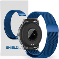 SHIELD LAB Galaxy Watch 3 45/46mm通用金屬錶帶 Gear S3 25mm, 藍色