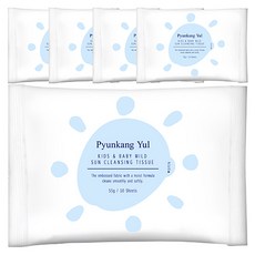 편강율 아동용 마일드 선 클렌징 티슈 리필형, 10개입, 5개