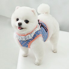 真正的寵物狗花朵背心背帶, 藍色