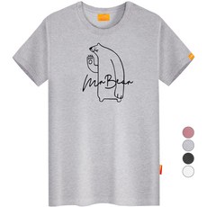 엘라모 남녀공용 통기성 미스터베어 반팔 티셔츠