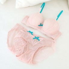 GLAM GONGGAM 拼色蕾絲內衣+內褲 2入