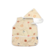 BEBE CHOUETTE 幼兒圖案一體式無袖畫畫衣 + 頭巾套組, 動物樂園