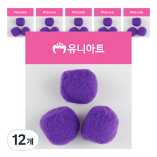 유니아트 1000 퐁퐁 50mm, 보라, 12개