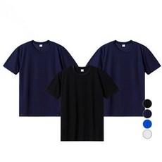쿨론 라운드 기능성 냉감 반팔 티셔츠 3종 세트