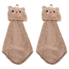 HOOM 禾慕生活 貓咪造型擦手巾 40 x 21cm 收納貓 奶茶, 1組