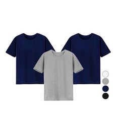 어반티 남여공용 통기성 무지 면 30수 라운드 반팔 티셔츠 3장 세트