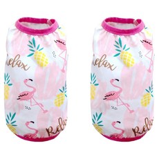SassyDog 寵物服飾 冷感背心, 粉火鶴, 2件