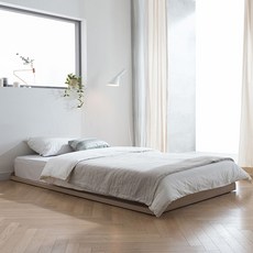 리바트 뉴트 저상형 침대 기본형+엔슬립 E3 마이크로 포켓스프링 매트리스, 오크