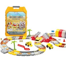 happyplay 重型機具大探險 狂野軌道手提箱式可動玩具, 混合顏色