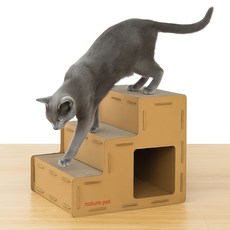 nature pet 三層樓梯造型貓抓屋, 1個, 單色