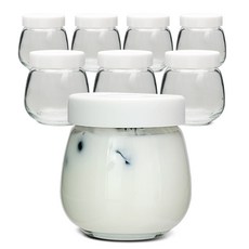 미르코리아 헥사 실리콘 요거트병 화이트, 100ml, 8개