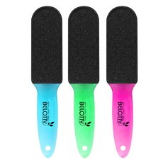 BELOTTY 寬版陶瓷雙面腳皮銼 足部去角質器 顏色隨機出貨, 1入, 3個