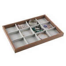 木質12格珠寶飾品展示盤, 1個