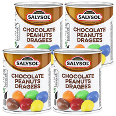 SALYSOL 薩里 迷你罐頭糖衣可可花生, 新鮮酥脆，體積輕巧，方便攜帶, 60g, 4罐