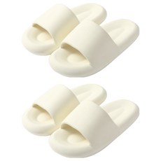 Aromood 寬楦客廳靜音雲朵拖鞋, 2個, 白色