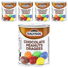 SALYSOL 薩里 迷你罐頭糖衣可可花生, 新鮮酥脆，體積輕巧，方便攜帶, 60g, 5罐