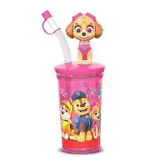 PAW PATROL 汪汪隊立大功 吸管水杯 附糖果, 1個, 顏色隨機, 300ml