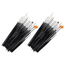 MEIBROWN 凝膠美甲彩繪筆刷藝術刷具15件組 MBN032, 黑色, 2套