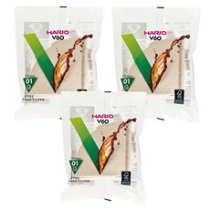 HARIO 好璃奧 V60原色無漂白01濾紙 1~2杯, 110張, 3盒