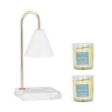 大理石香氛融蠟薰香燈組 含蠟燭 四季酒店 + 威尼斯人酒店 14.5 x 14.5 x 32cm 1.3kg, 白色