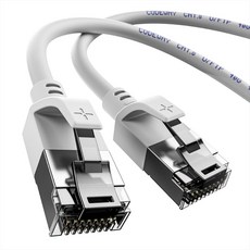 CODEWAY CAT.8 40Gbps 圓形PVC抗干擾耐用高速傳輸網路線, 1m, 白灰色, 1條