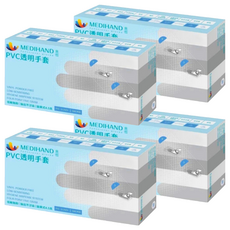 MEDIHAND 美恆 PVC透明手套 L 4.5g, 100個, 4盒
