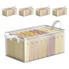 Joyberry PVC 可折疊衣物整理多用途收納箱, 5個, 透明