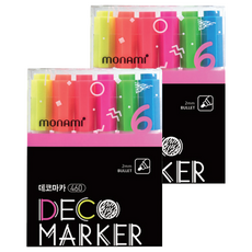monAmi Deco Marker 460 螢光套組, 6色, 2套