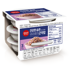 햇반 귀리흑미곤약밥, 150g, 3개