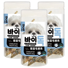 by DOG 狗狗爆蛋毛鱗魚 富含微量元素、維生素和礦物質 -40°C冷凍乾燥技術 無添加防腐劑或人工色素, 爆蛋毛鱗魚, 60g, 3罐