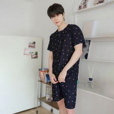 DOSSY 男款短袖印花睡衣套裝