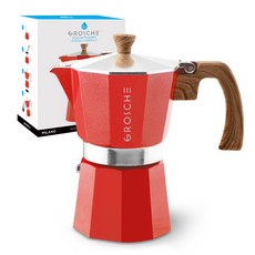 grosche 義式米蘭摩卡壺 6杯, 1個, 紅色