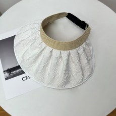 女款抓皺帽簷造型空頂遮陽帽