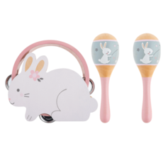 stephen joseph 打擊樂器組, 兔子 白色 + 粉色, 1組