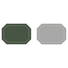 Badara 八角形 PVC 雙面餐墊, 綠色, 2個, 43 x 30 cm